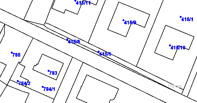 Parcela st. 415/5 v KÚ Čimice, Katastrální mapa