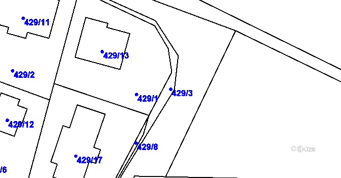 Parcela st. 429/3 v KÚ Čimice, Katastrální mapa