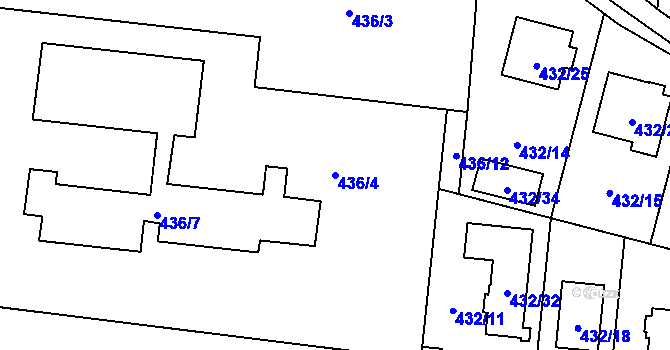Parcela st. 436/4 v KÚ Čimice, Katastrální mapa