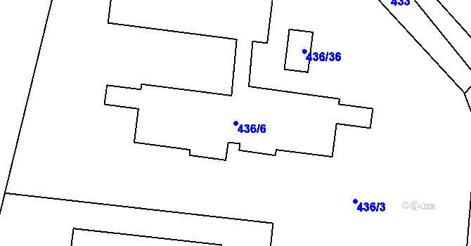 Parcela st. 436/6 v KÚ Čimice, Katastrální mapa