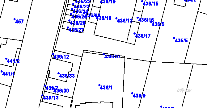 Parcela st. 436/10 v KÚ Čimice, Katastrální mapa