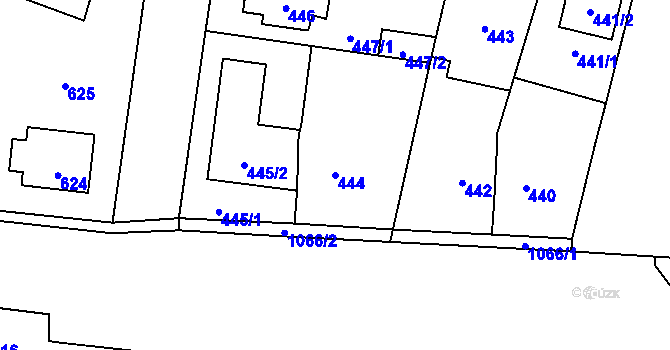 Parcela st. 444 v KÚ Čimice, Katastrální mapa