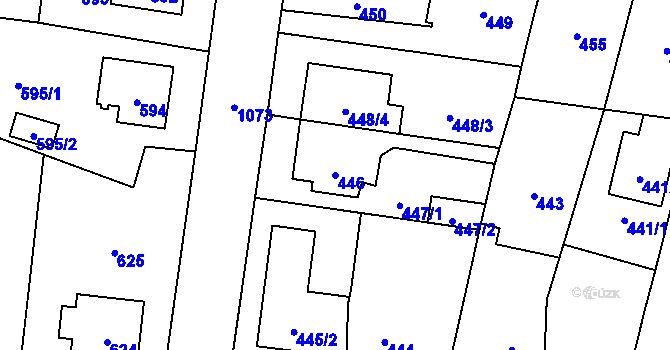 Parcela st. 446 v KÚ Čimice, Katastrální mapa