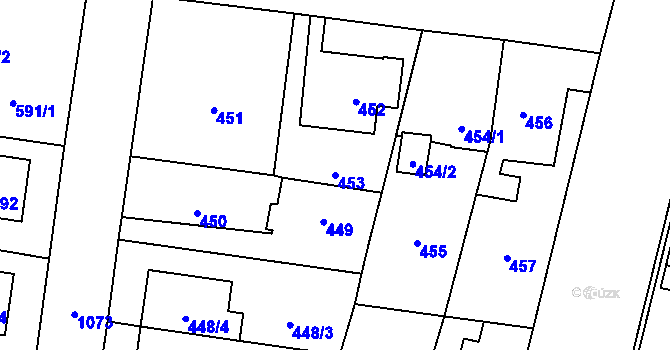 Parcela st. 453 v KÚ Čimice, Katastrální mapa