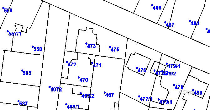 Parcela st. 474 v KÚ Čimice, Katastrální mapa