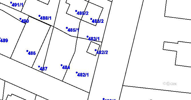 Parcela st. 482/2 v KÚ Čimice, Katastrální mapa