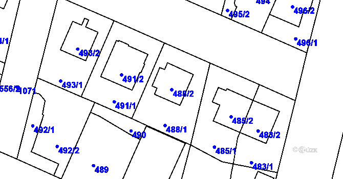 Parcela st. 488/2 v KÚ Čimice, Katastrální mapa