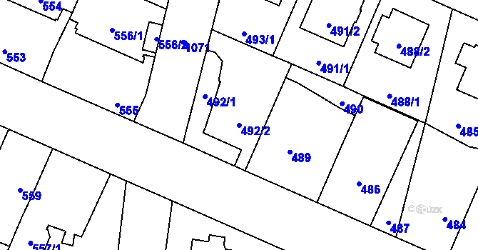 Parcela st. 492/2 v KÚ Čimice, Katastrální mapa
