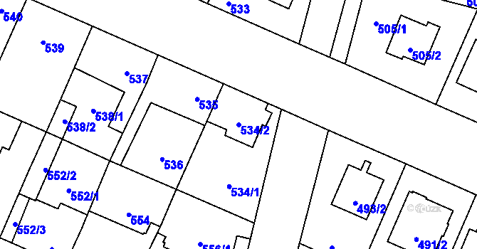 Parcela st. 534/2 v KÚ Čimice, Katastrální mapa