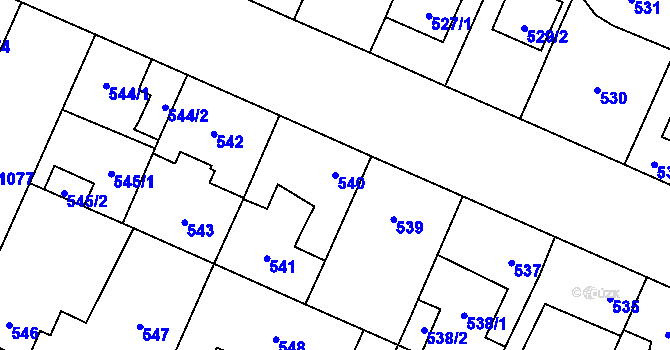 Parcela st. 540 v KÚ Čimice, Katastrální mapa