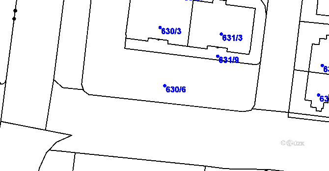 Parcela st. 630/6 v KÚ Čimice, Katastrální mapa