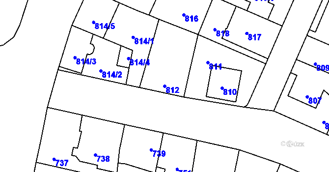 Parcela st. 812 v KÚ Čimice, Katastrální mapa