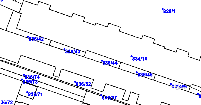 Parcela st. 836/35 v KÚ Čimice, Katastrální mapa