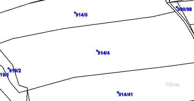 Parcela st. 914/4 v KÚ Čimice, Katastrální mapa