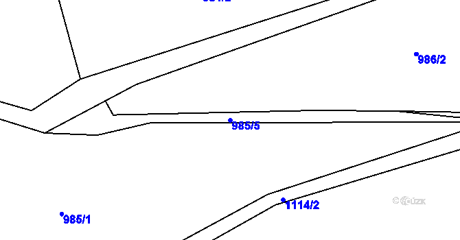 Parcela st. 985/5 v KÚ Čimice, Katastrální mapa