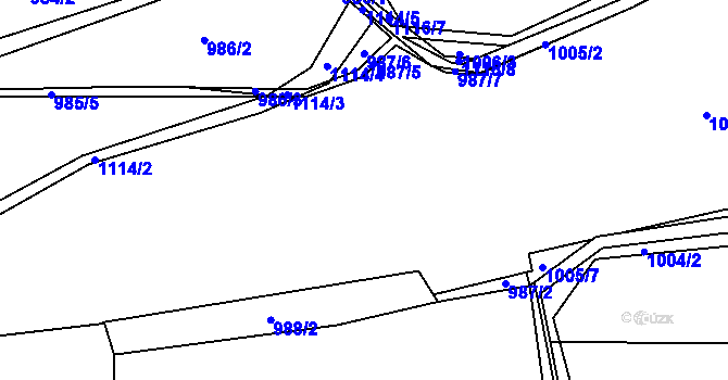 Parcela st. 987/3 v KÚ Čimice, Katastrální mapa