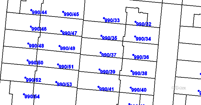 Parcela st. 990/37 v KÚ Čimice, Katastrální mapa