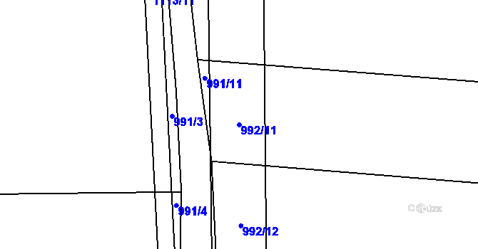 Parcela st. 992/11 v KÚ Čimice, Katastrální mapa