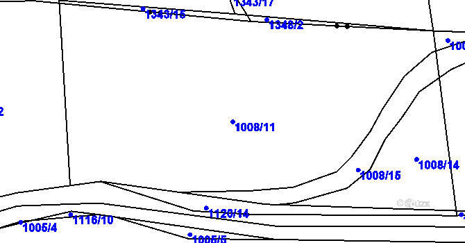 Parcela st. 1008/11 v KÚ Čimice, Katastrální mapa