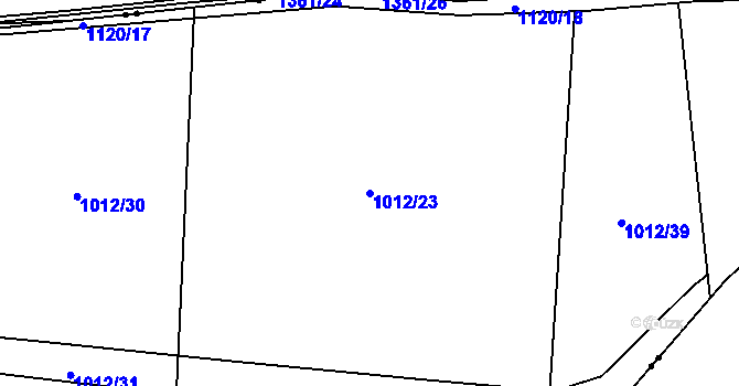 Parcela st. 1012/23 v KÚ Čimice, Katastrální mapa