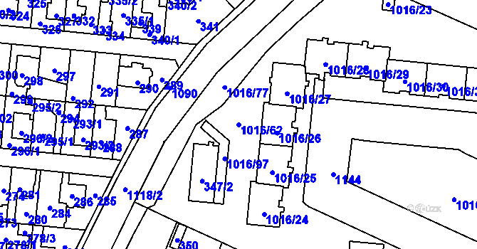 Parcela st. 1016/62 v KÚ Čimice, Katastrální mapa