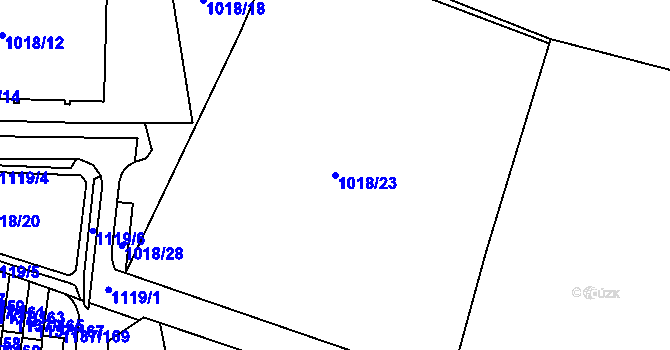 Parcela st. 1018/23 v KÚ Čimice, Katastrální mapa