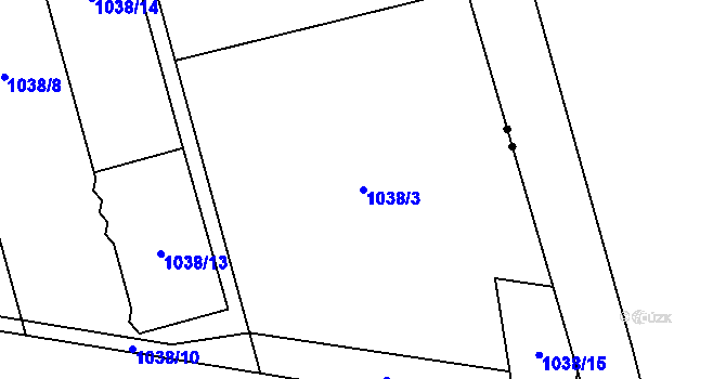 Parcela st. 1038/3 v KÚ Čimice, Katastrální mapa