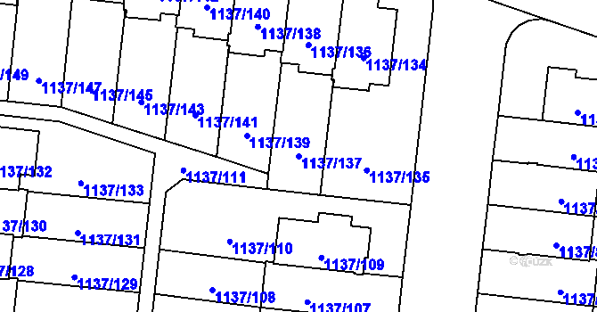 Parcela st. 1137/137 v KÚ Čimice, Katastrální mapa