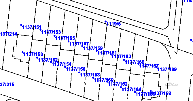 Parcela st. 1137/161 v KÚ Čimice, Katastrální mapa