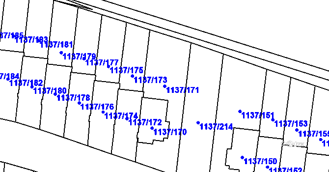 Parcela st. 1137/171 v KÚ Čimice, Katastrální mapa