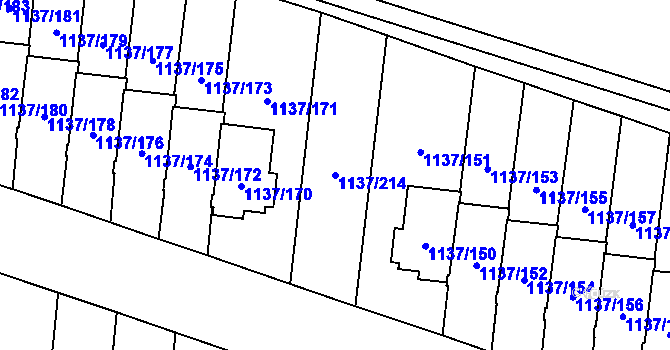 Parcela st. 1137/214 v KÚ Čimice, Katastrální mapa