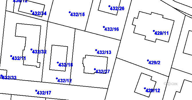 Parcela st. 432/13 v KÚ Čimice, Katastrální mapa