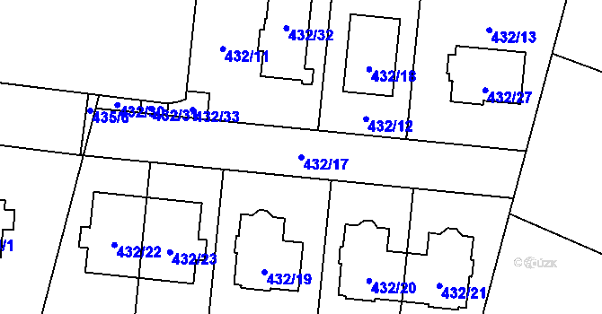 Parcela st. 432/17 v KÚ Čimice, Katastrální mapa