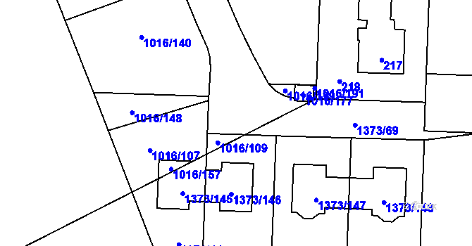 Parcela st. 1016/108 v KÚ Čimice, Katastrální mapa