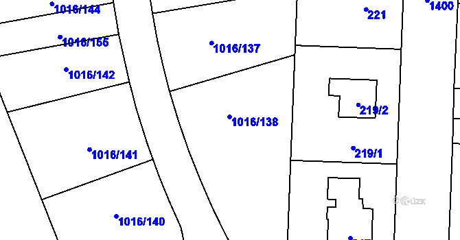 Parcela st. 1016/151 v KÚ Čimice, Katastrální mapa
