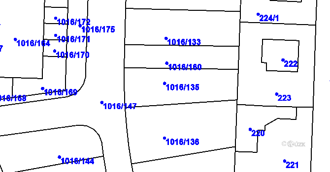 Parcela st. 1016/161 v KÚ Čimice, Katastrální mapa