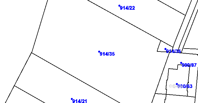Parcela st. 914/35 v KÚ Čimice, Katastrální mapa