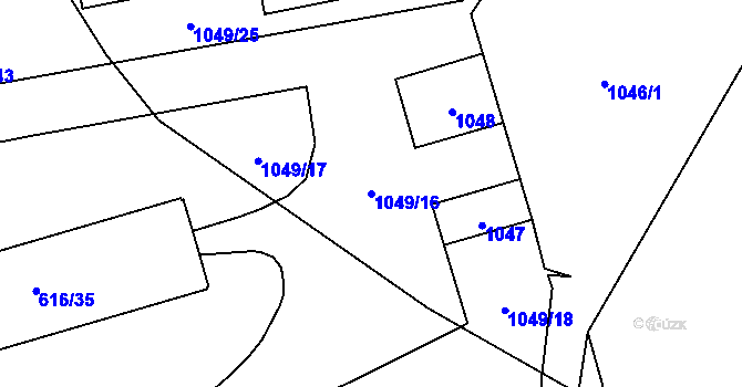 Parcela st. 1049/16 v KÚ Čimice, Katastrální mapa