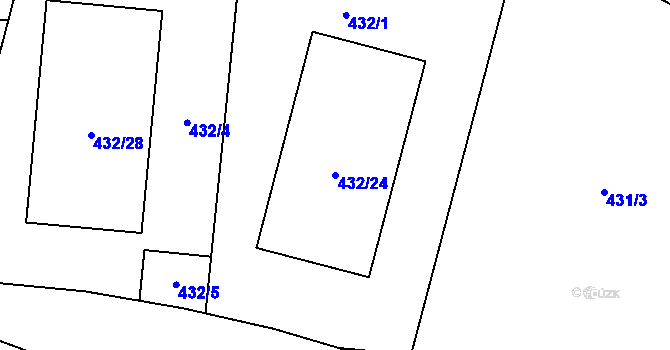 Parcela st. 432/24 v KÚ Čimice, Katastrální mapa