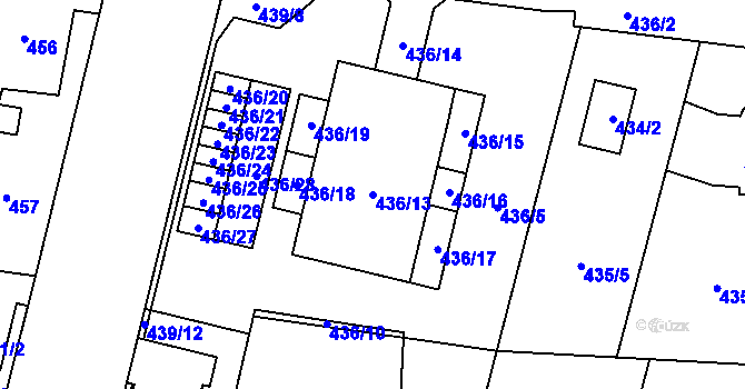 Parcela st. 436/13 v KÚ Čimice, Katastrální mapa