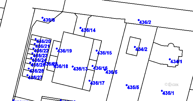 Parcela st. 436/15 v KÚ Čimice, Katastrální mapa