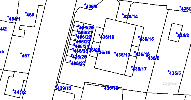 Parcela st. 436/18 v KÚ Čimice, Katastrální mapa