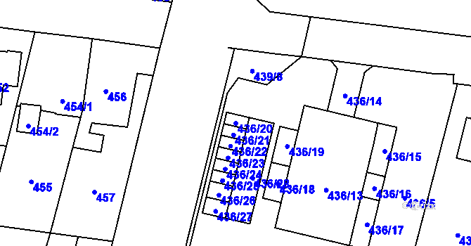 Parcela st. 436/20 v KÚ Čimice, Katastrální mapa