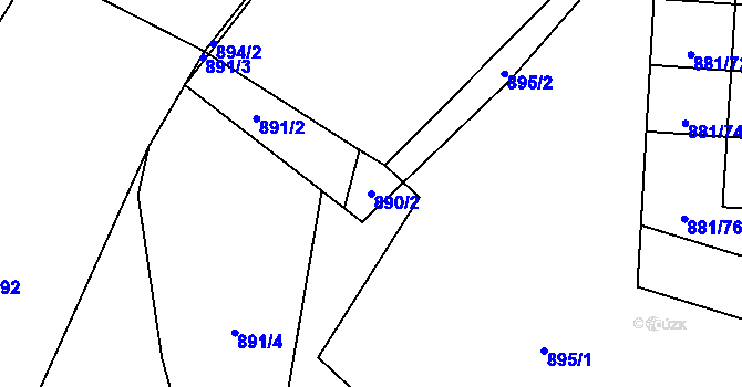 Parcela st. 890/2 v KÚ Čimice, Katastrální mapa