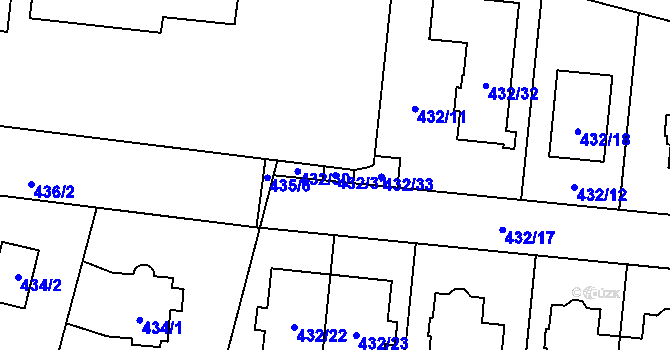 Parcela st. 432/31 v KÚ Čimice, Katastrální mapa