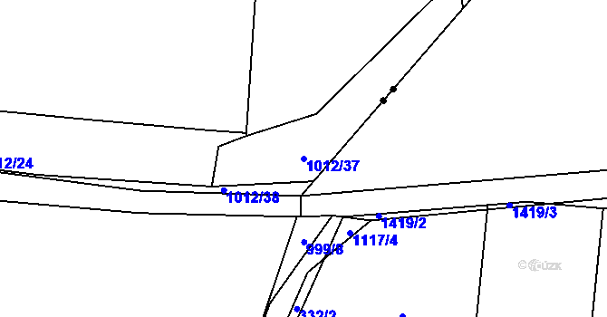 Parcela st. 1012/37 v KÚ Čimice, Katastrální mapa