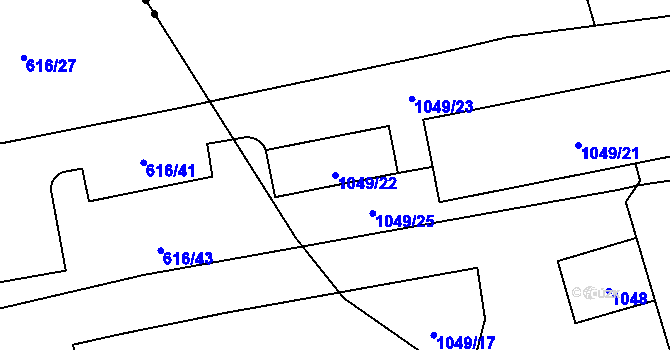 Parcela st. 1049/22 v KÚ Čimice, Katastrální mapa