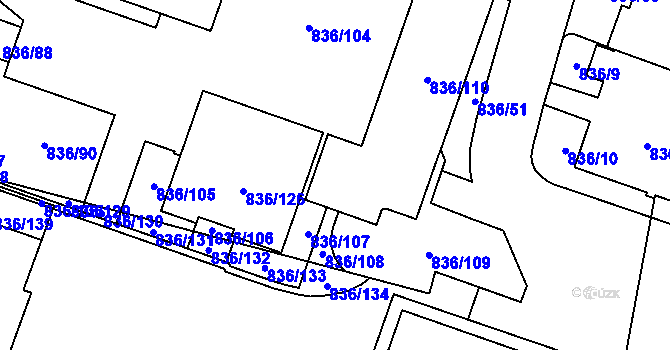 Parcela st. 836/122 v KÚ Čimice, Katastrální mapa