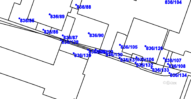 Parcela st. 836/129 v KÚ Čimice, Katastrální mapa
