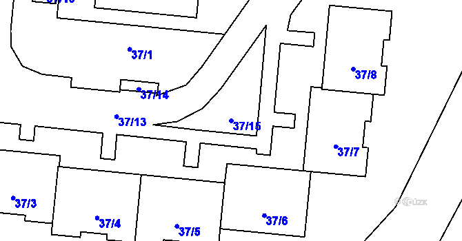 Parcela st. 37/15 v KÚ Čimice, Katastrální mapa